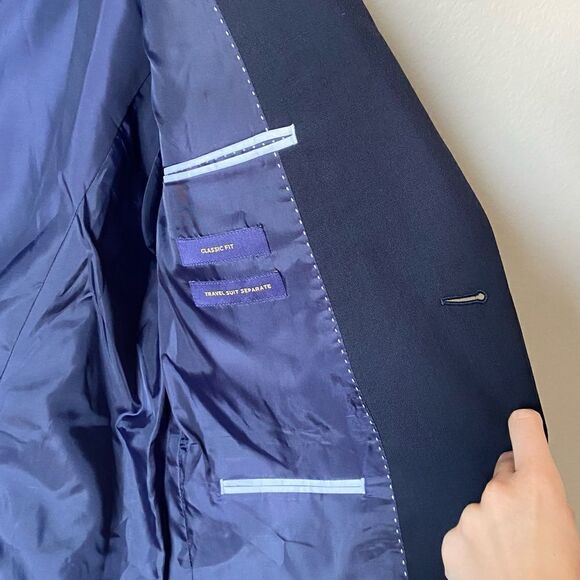 Stafford Dark Blue Blazer Size 42R - Picture 7 of 8